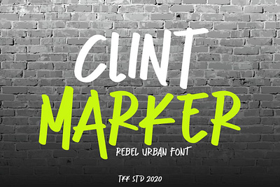 Clint Marker – Brush Graffiti Font branding design display font font gaming graffiti movie poster rebel thumbnail urban youtube