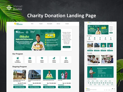 Charity Donation Landing Page charity landing page charity landing page design charity website charity website design company profile landing page ui