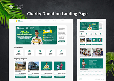 Charity Donation Landing Page charity landing page charity landing page design charity website charity website design company profile landing page ui