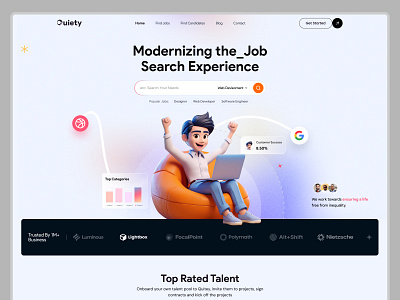 Hirings-Job Seeker Website| Talent Marketplace| Hero Section candidate listing careers job application job board website job finder website job listing website job portal job ui portal recruitment talent website vacancy