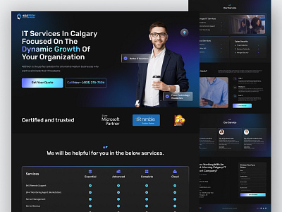 IT service Landing Page it it service it website landing page modern design tech tech design ui ux website design