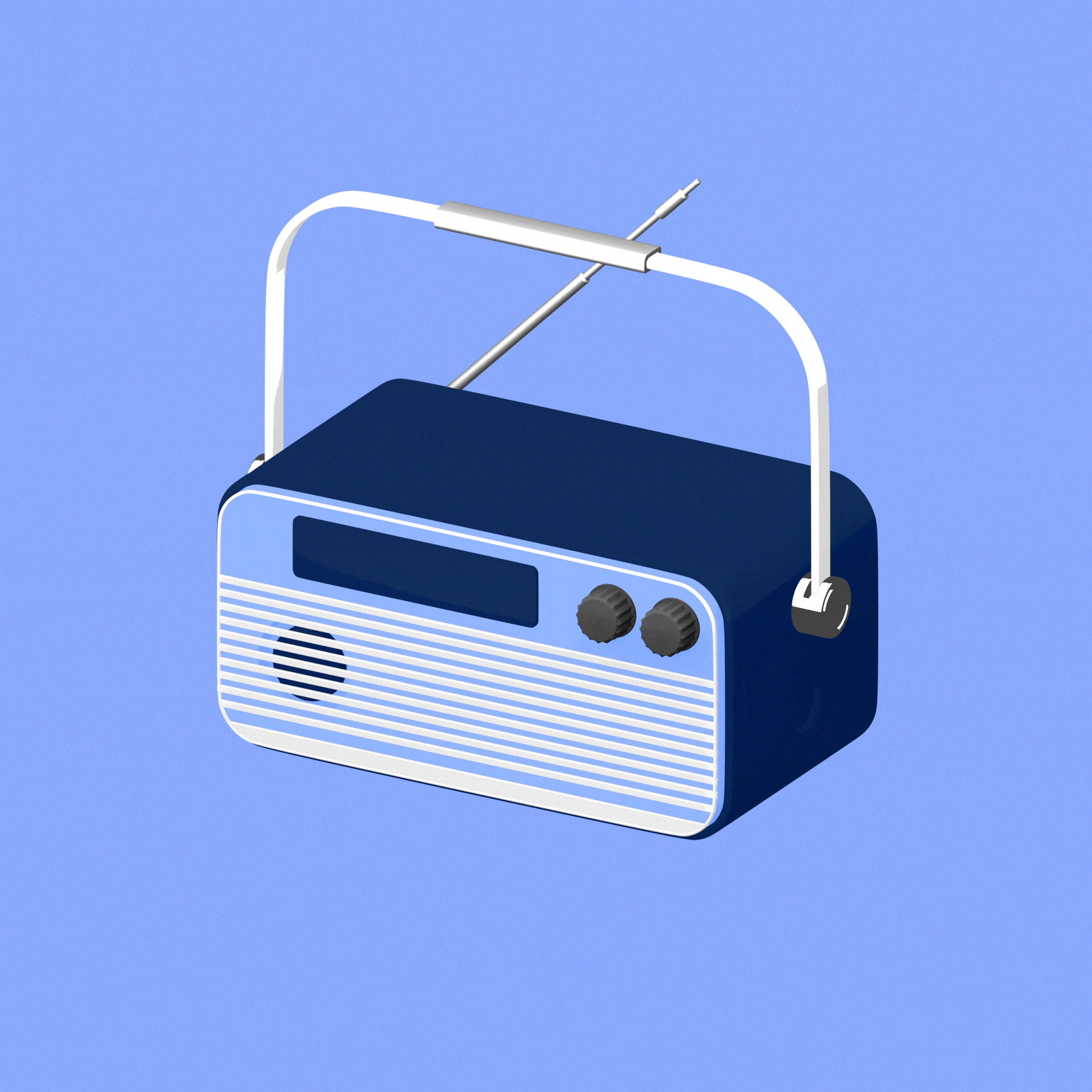 Radio 3D 2d 2d style 3d 3d 3d radio icon animation blender branding icon illustration radio icon