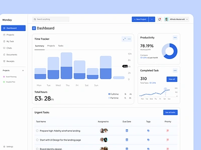 Monday Task Management – Dashboard Page Redesign cleanui dashboarddesign dashboardredesign minimaldesign mondayredesign productivitytools projectmanagement saasdesign taskmanagement taskscheduler tasktracking teamcollaboration uiuxdesign userinterface webdashboard workflowoptimization workmanagement