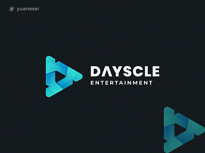 DAYSCLE Entertainment Logo Design a b c d e f g h i j k l m n o app branding direction entertainment glow gradient graphic design icon iconic logo logo design media mobile app modern music play button tech video visual identity