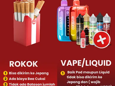 Rokok vs Vape indonesia jepang liquid peniriman pod rokok tembakau vape