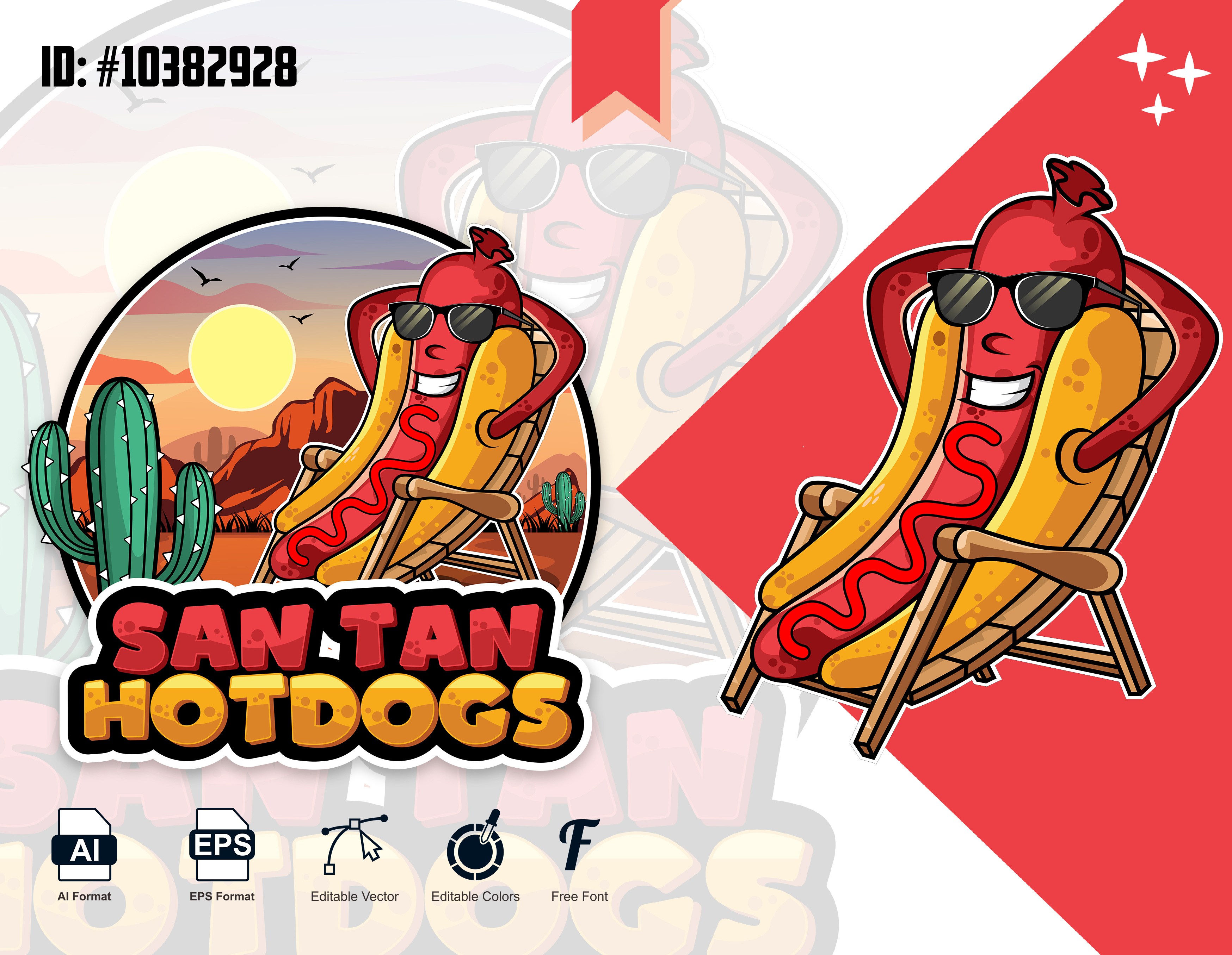 Hot Dog Logo With Desert Theme deserttheme foodbrandlogo graphicdesign hotdoglogo logodesign
