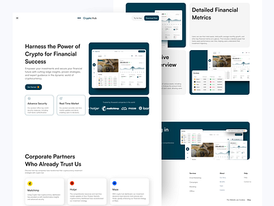 Cryptohub - Finance Landing Page clean coin crypto crypto cryptocurrency digital wallet e wallet finance finance website invest landing page landing page design pool trading ui uidesign uiux ux wallet web design website