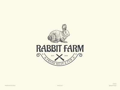 Rabbit Farm - Logo Design agriculture logo designer agro farm logo animal logo animal logo designer branding farm logo fruit logo graphic design illustration logo logo creation logo creator logo design logo designer logo mark nature logo print rabbit logo symbol desginer vector