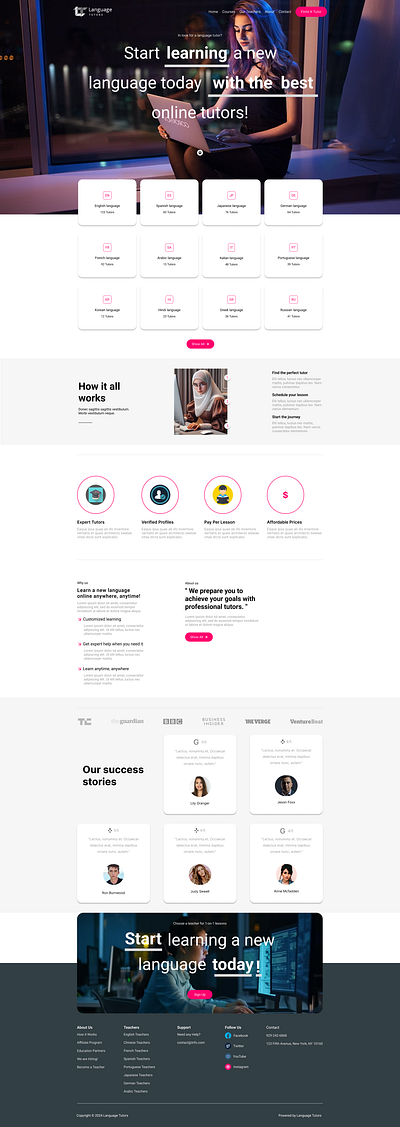 Home page design ui ux and landing page design