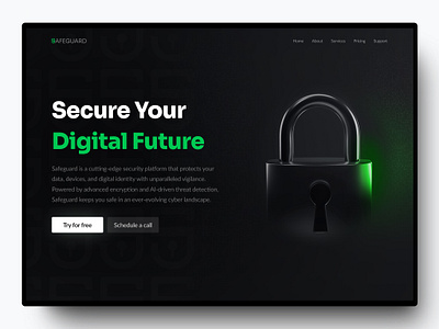 Digital Security app branding design graphic design illustration landing page logo ui ux vector