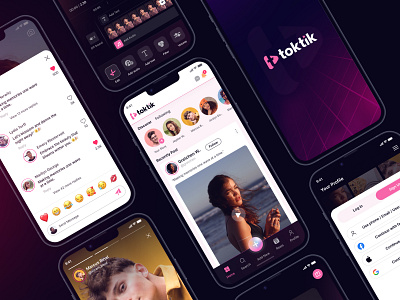 Toktik App Design , App UI Design , App UI Kit app design branding graphic design ui uiux