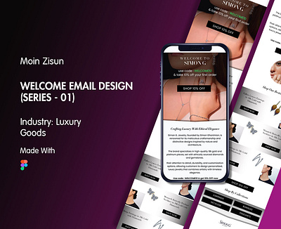 Welcome Email Design (Series-01) branding creative design email email design email flow design figma email figma email design graphic design klaviyo klaviyo email design klaviyo email marketing welcome email design