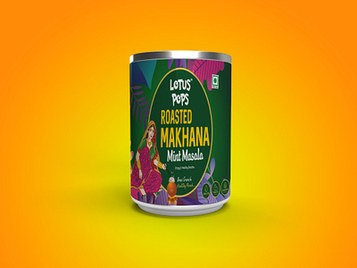 Mint Masala Roasted Makhana Label Design box design fox nuts fox nuts packaging fox nuts pouch design label design makhana makhana packaging makhana pouch design mockup mockup design pouch design