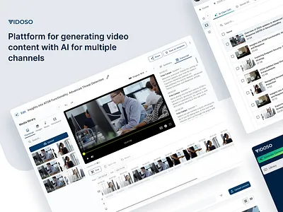 Vidoso - Plattform for generating video content with AI. ai crm enterprise platform responsive social media video web