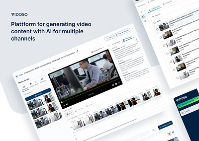 Vidoso - Plattform for generating video content with AI. ai crm enterprise platform responsive social media video web