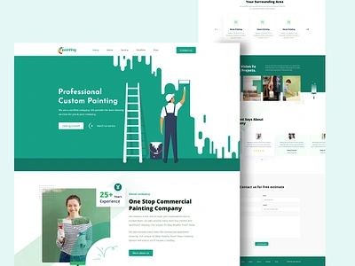 Painting Service Landing Page | Web Design | UI Design home page homepage landing landing page landingpage painting landing page painting service ui website