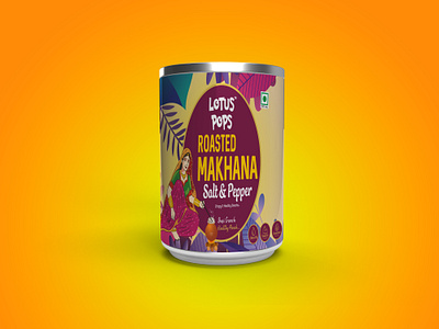 Salt and Pepper Roasted Makhana Label Design brand design branding indian makhana indiana fox nuts logo design mockup mockup design product design roasted fox nuts roasted fox nuts flavors roasted makhana roasted mkahana flavors