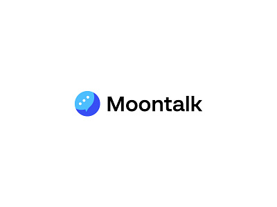 Moontalk logo branding communication custom logo design graphic design icon identity illustration logo logo mark moon talk