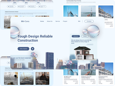 Tough Design, Reliable Construction 🚧 Mir-Cons Website Design branding dailyui design destination dribbbleshots ui uidesign