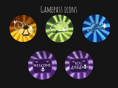 Gamepasses icons art branding commission design digitalart digitalpainting gamepasses graphic design icons illustration painting vector