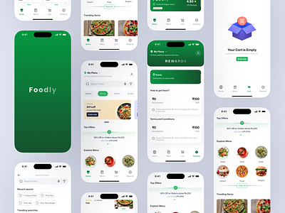 Foodly - Restaurant App app branding design graphic design illustration logo typography ui ux vector