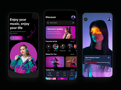 Music Player App apple music audio book billie eilish design event inspiration interface minimalist mobile design music music app music application player ui sound soundcloud spotify streaming ui uix user experience