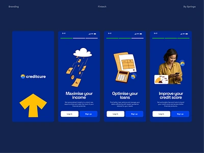 Onboarding app bank banking blue design fintech illustration login mobileapp onboarding product design signup typography ui ux