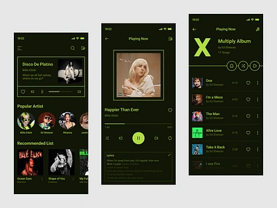 Music Player Mobile App Design Concept album app apple music audio audio book audio player lyrics media player mobile design music music player player playlist podcast song spotify streaming ui ui design ux