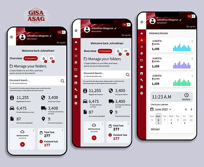 Gisa - General Insurance Statistic app animation branding graphic design motion graphics ui