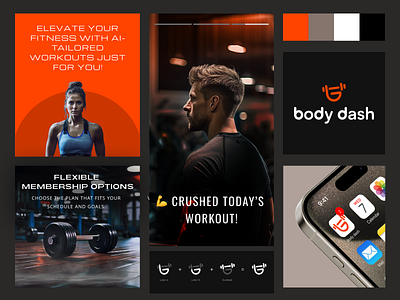 Body dash Fitness Gym branding bill board branding fitness website graphic design gym gym landing page health and wellness inntreactive design instagarm post logo design ui uiux