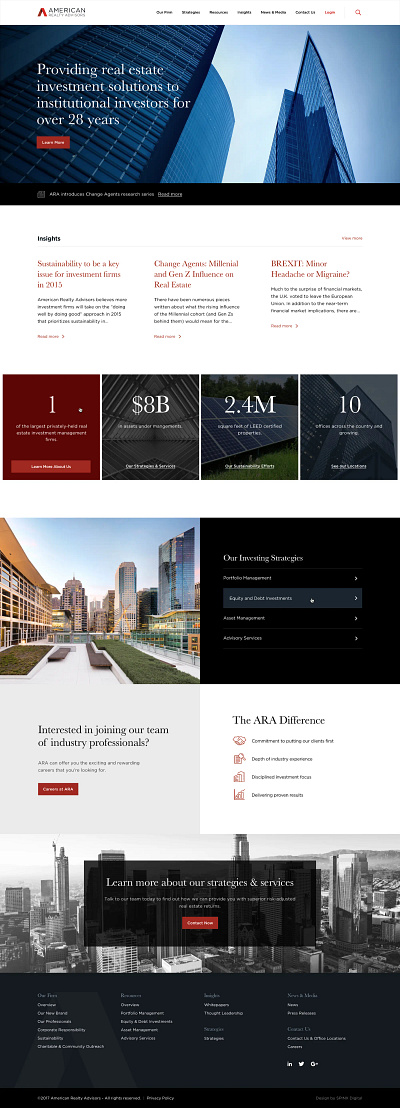 American Realty Advisors Website Redesign branding design graphic design illustration logo ui ux webdesign website website design