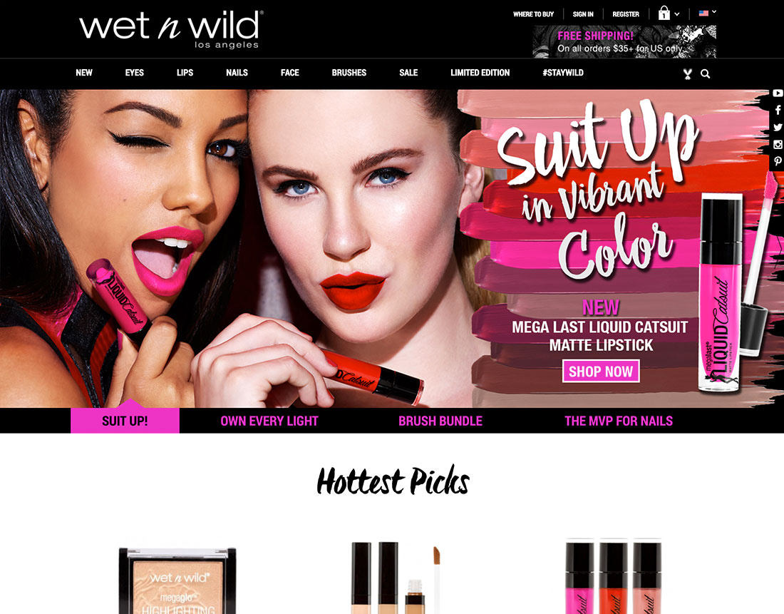Wet n wild Redesign & Ecommerce Implementation branding design graphic design illustration logo ui ux webdesign website website design