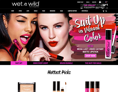 Wet n wild Redesign & Ecommerce Implementation branding design graphic design illustration logo ui ux webdesign website website design