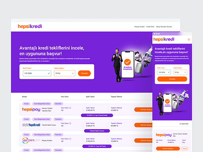 Hepsi Kredi UI/UX Design app brand clean finance fintech hepsikredi mobile ui uiux ux web website