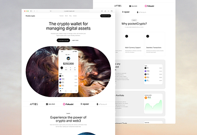 PocketCrypto bento blockchain crypto design figma framer template grids landing page ui web3 website