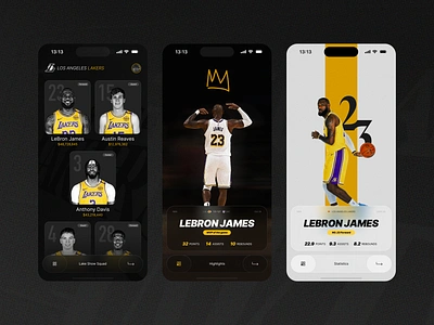 NBA Lakers - Sports App app design la lakers lebron james los angeles mobile nba sports ui