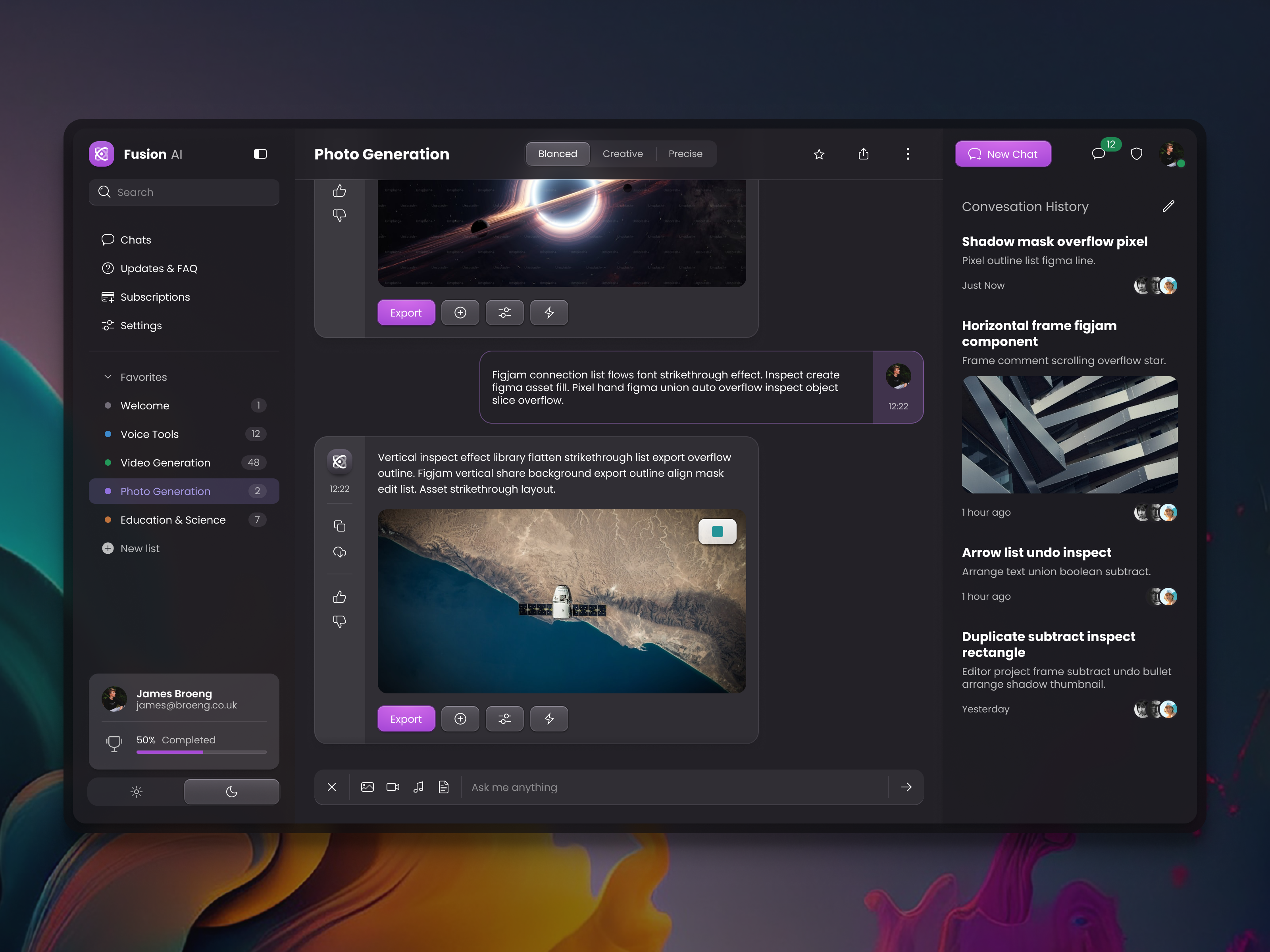 Fusion AI UI Kit Chat ai ai chat image generation ui kit