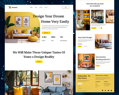 Webside:Dream Home Landing Page adobi photoshop banking design figma financial landing page mobile app design rabbi ui user experince user interface ux web design webside