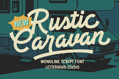 Rustic Caravan Monoline Script freebies ligature font