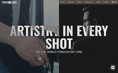 Photo-Lens - Portfolio & Agency Website Template freelancer photography portfolio template web design