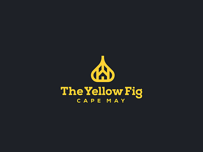 The Yellow Fig logo airbnb apartment booking branding building cape may fig fruit holidays home hospitality hotel house identity illustration logo minimal simple