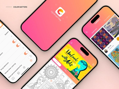 Color Matters App coloring app creative app design kids coloring mobile app mobile app development painting and drawing ui