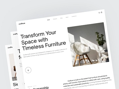 Crafture - Furniture Website animation architecture b2b clean decor furniture home interior interior design landing page minimalist modern saas simple startup uiux website