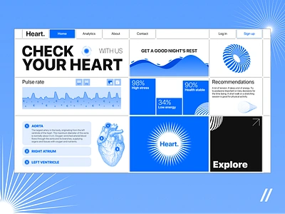 Heart Tracker Web Platform dashboard design health health app healthcare interface landing landing page product design tracker tracker app ui ux web web design concept web design template web ui website