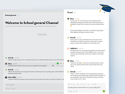 Elevating Digital Education Experience | Communication | Threads chat collaboration design education group chat illustration message messagening teacher communication threads ui uidesign userexperience userinterface uxdesign