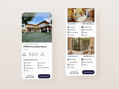 Hotel Booking Screens clean design ui ui design uiux ux ux design