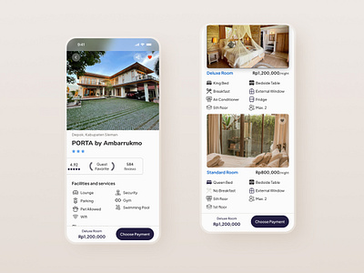 Hotel Booking Screens clean design ui ui design uiux ux ux design