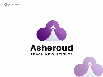 ASHEROUD Cloud Storage Logo Design branding cloud colorful gradient graphic design icon iconic illustration logo logo designer media mobile app modern sky storage tech ui ux