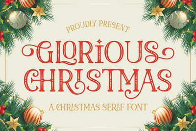 Glorious Christmas Font 7ntypes accented alternate christmas christmas font display serif font headline font label logotype multilingual playful font poster product packaging promotion font pua encoded serif font stylistics sets swashes title font video font