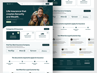 Insurance Company Landing Page Design health healthcare insurance insurance agency insurance company insurance landing page landing landing page minimal product design ui design ui landing page ux ux design web design webdesign website website design